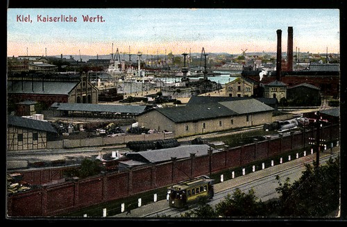 Carte postale kiel chantier - carte, kiel,