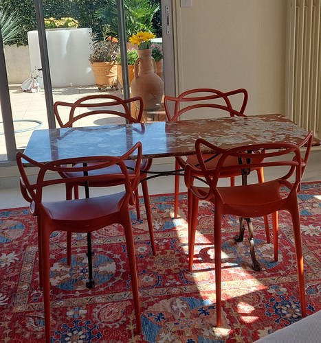 Table bistrot marbre - table,