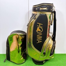 HONMA Aizu-e Gold chariot bag golf carry caddy bag rare japon used