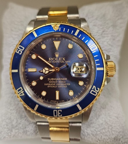 Rolex blue submariner mens 18k - rolex,