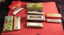 Lot de 5 Harmonica Hohner en boite, Echo Harp, Chromonika etc...