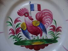 LES ISLETTES BELLE ANCIENNE ASSIETTE FAIENCE REVOLUTIONNAIRE COQ AU DRAPEAU XIX
