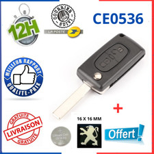 Coque Clé Plip PEUGEOT 207,307,308,3008,5008 Lame Sans Rainure Bouton CE0536