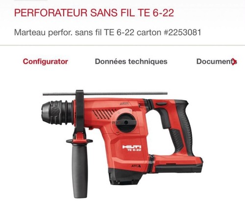 Hilti 22 v marteau - v,
