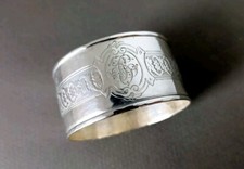 Antique Solid Silver Towel Round: 32.6 grams.
