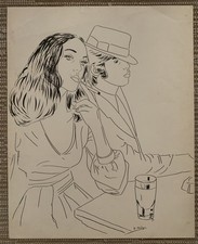 Tableau ancien encre noire