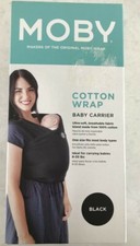 NIB Moby Wrap Black Baby Sling/Wrap 100% Cotton 