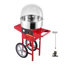 VEVOR Machine à Barbe à Papa Commerciale avec Chariot 1000 W Couverture Rouge
