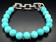 FLEX BRACELET PALLADIUM PLATED WITH TURQUOISE JEWELRY HUNTING