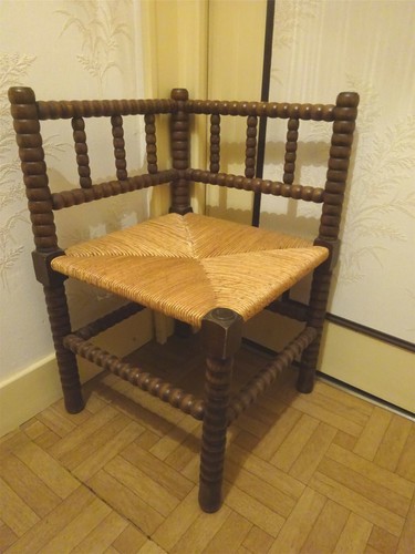 Ancien fauteuil angle - fauteuil, bois