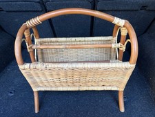 Porte-revues Journaux Vintage en Rotin –– Déco Bohème