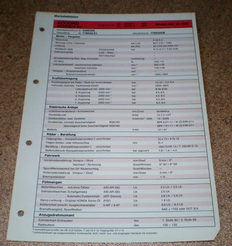 Feuille inspection honda - feuille,