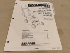 SNAPPER 20" SERIES 0* LIGHT WEIGH WALK BEHIND MOWERS PARTS MANUAL