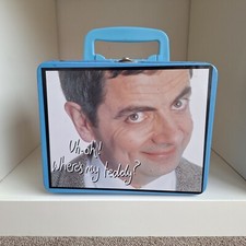 Mr. Bean Lunch Box Vintage EMPTY Collectible Tin Container Decor Handle bear