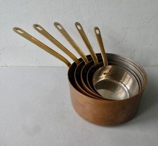 5 casseroles en cuivre étamé