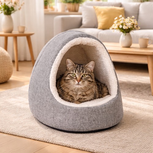 Niche pour chat avec housse