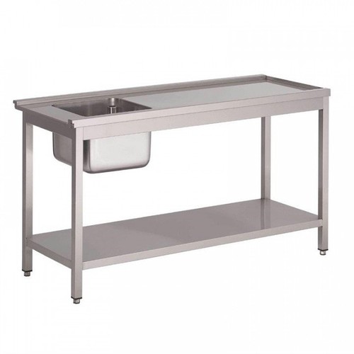 Table inox évier gauche - inox, à