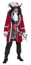 Smiffys Deluxe Authentic Pirate Captain Costume, Red (Size M)