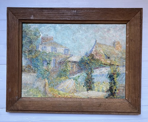 Paysage maison jardin tableau - jardin,