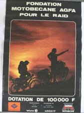 AGFA FOUNDATION POSTER PHOTO RAID MOTOBECANE MOBYLETTE MBK LAFUMA ADIDAS 1978