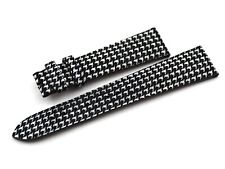 Genuine Leather Pied De Poule Strap Black 20/16mm Handmade Limited Edition