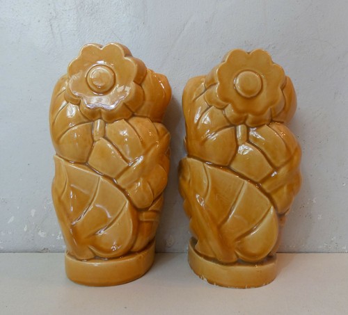 Paire vases faience - vases, en