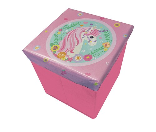 Pouf conteneur pliable licorne - pouf,