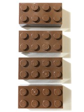 LEGO Brick - 4 bricks 2 x 4 - Ref. 3001 Brown/Brown
