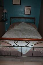 CHAMBRE complète - Structure lit 140 cm + 2 chevets + 1 guéridon - Merisier