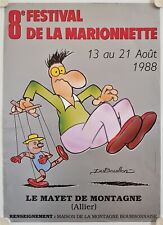 Theatre Poster 8th FESTIVAL DE LA MARIONNETTE 1988 illustr. DUBOUILLON