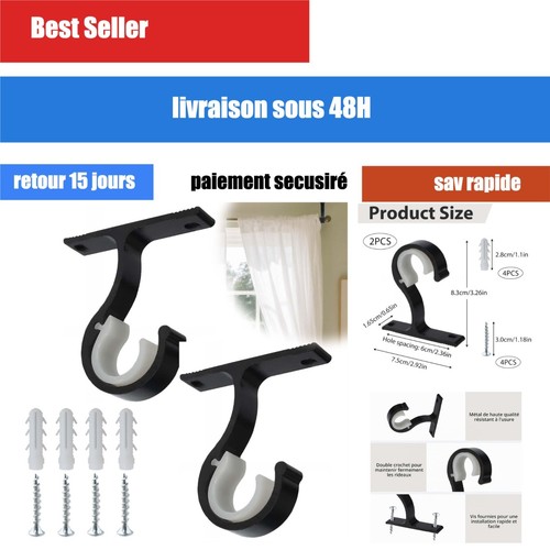 Supports tringle rideau - tringle,