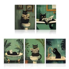 VOSSOT 5pcs Chat Noir Tableau