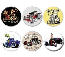 Lot de 6 badges HOT ROD Rat