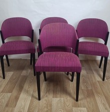 Lot de 4 chaises vintage tissu violet