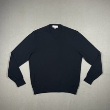 Neiman Marcus Sweater Mens XL Black Superfine 100% Cashmere V-Neck Pullover EUC