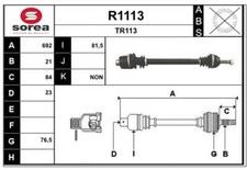 Arbre de transmission SNRA R1113
