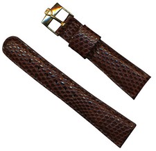 Bracelet En Cuir De Lézard Brun Gay Frères® De 22Mm Avec Boucle Plaquée Or Tudor