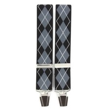 Tony & Paul. Bretelle. 4 clips CALIXTE, Viscose. Gris et noir  - carreaux -  FAB