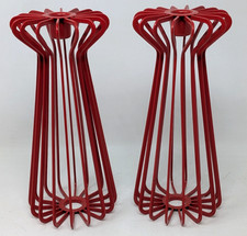 Vintage 1990s Ikea Tradig Ehlen Johansson Red Metal Candlestick Candle Holders