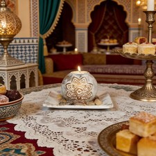 Bougeoir en bois décor table