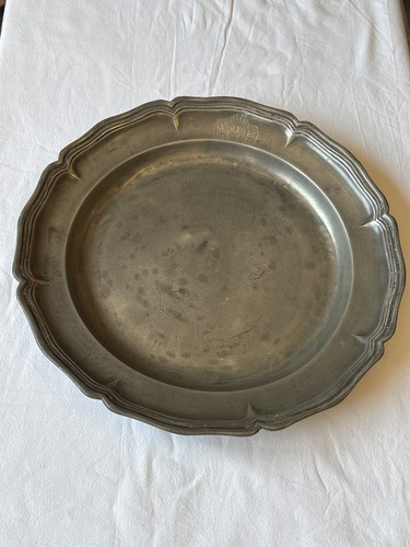Ancien plat étain - ancien, en