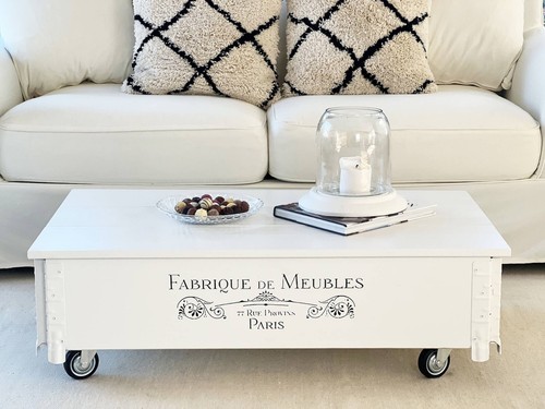 Table basse blanc coffre - table,