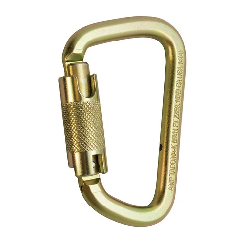 Triple lock carabiner gold - lock,
