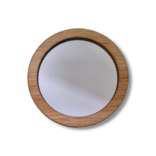 Miroir rond bois avec cadre - miroir,