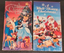 Vintage A Walt Disney Christmas and A Disney Christmas Gift VHS Cassette Tapes