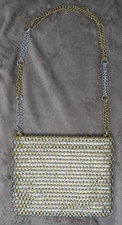 Vintage RARE Walborg Paco Rabanne 1960s Silver Gold Mesh Chain Link Purse Bag