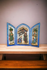 Religious decoration object scenes 3 paintings