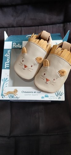 Chaussons cuir moulin roty - chaussons, en