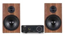Mini Chaîne HiFi Système Haut Parleur Stereo 2-Voies Set Amplificateur Marron