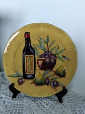 Ancienne Assiette Décorative Motif méditerranéen Diamètre 26,5 cm